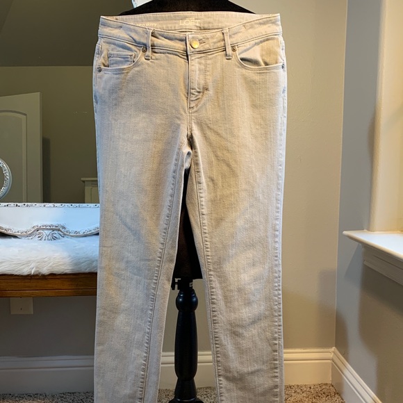 Loft Curvy Skinny Light Grey Jeans Size 4 - Picture 2 of 7